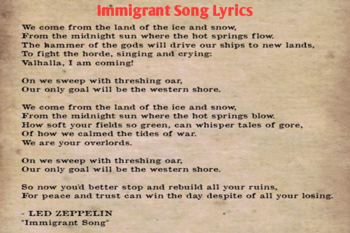 Immigrant Song Lyrics